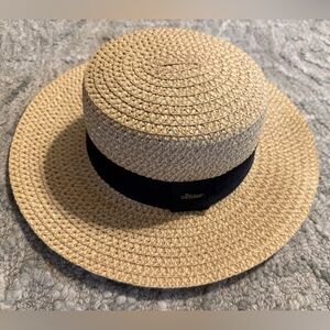Italian Tan Straw Hat with Black Band